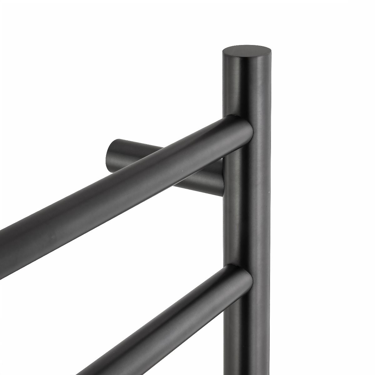 Round Electric Heated Towel Rack 4 Bars - Brushed Gun Metal