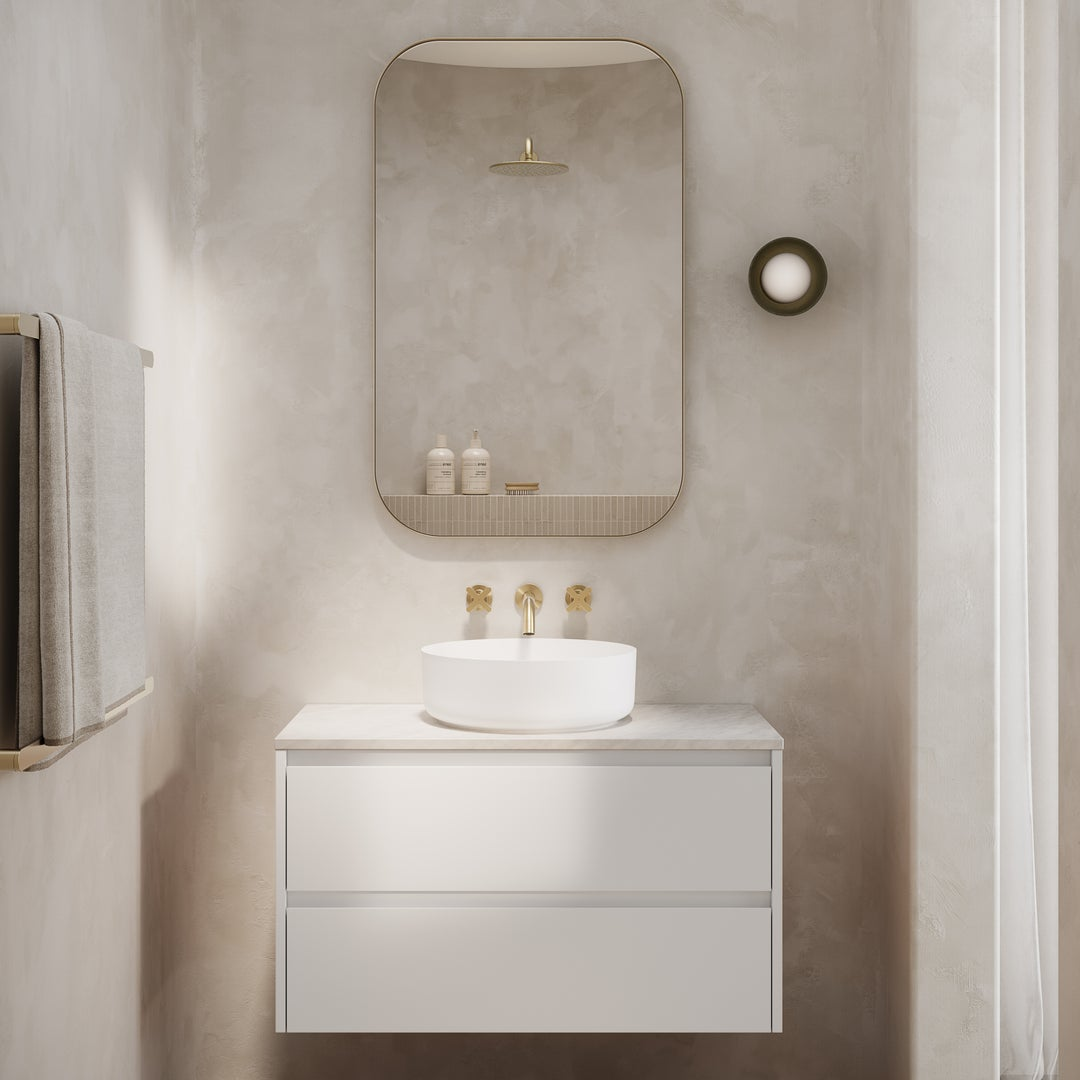 LEONA Wall Hung Vanity Gloss White (All Sizes)
