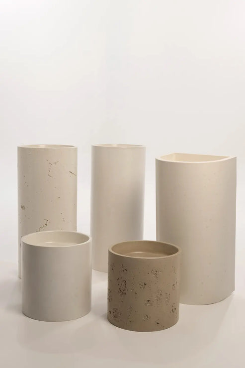 Sticks & Stone Concrete Polished Half Height Round Pedestal Basin