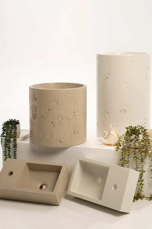 Sticks & Stone Concrete Polished Rectangular Powder Room Basin