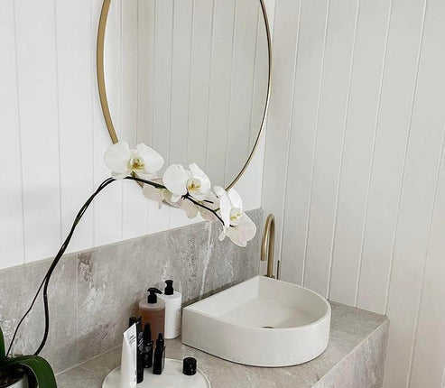 Sticks & Stone Concrete Polished Half Moon Basin