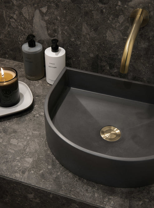 Sticks & Stone Concrete Polished Half Moon Basin