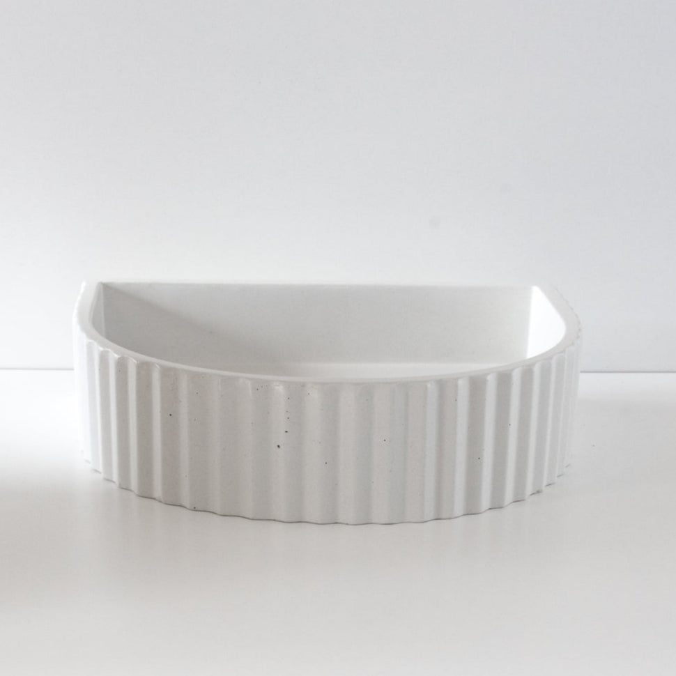 Sticks & Stone Concrete Ribbed Half Moon Basin