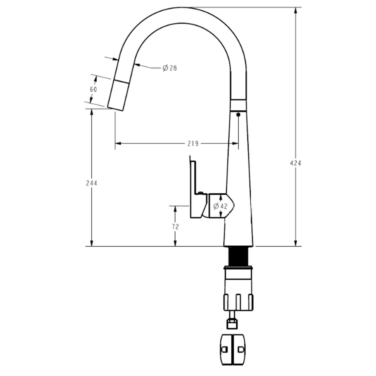 Luxa Pull Out Sink Mixer-PC1017LF