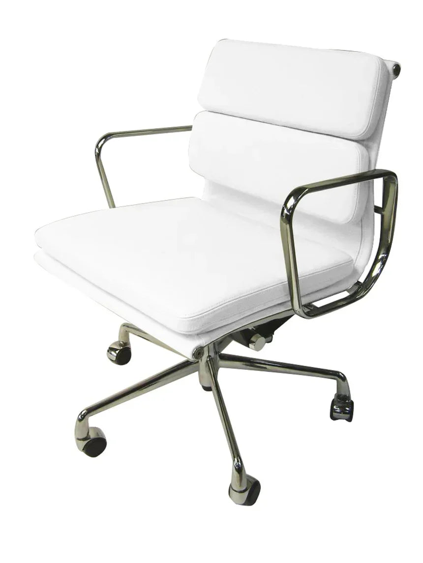 Calibre COC103W Low Back Office Chair - White Leather