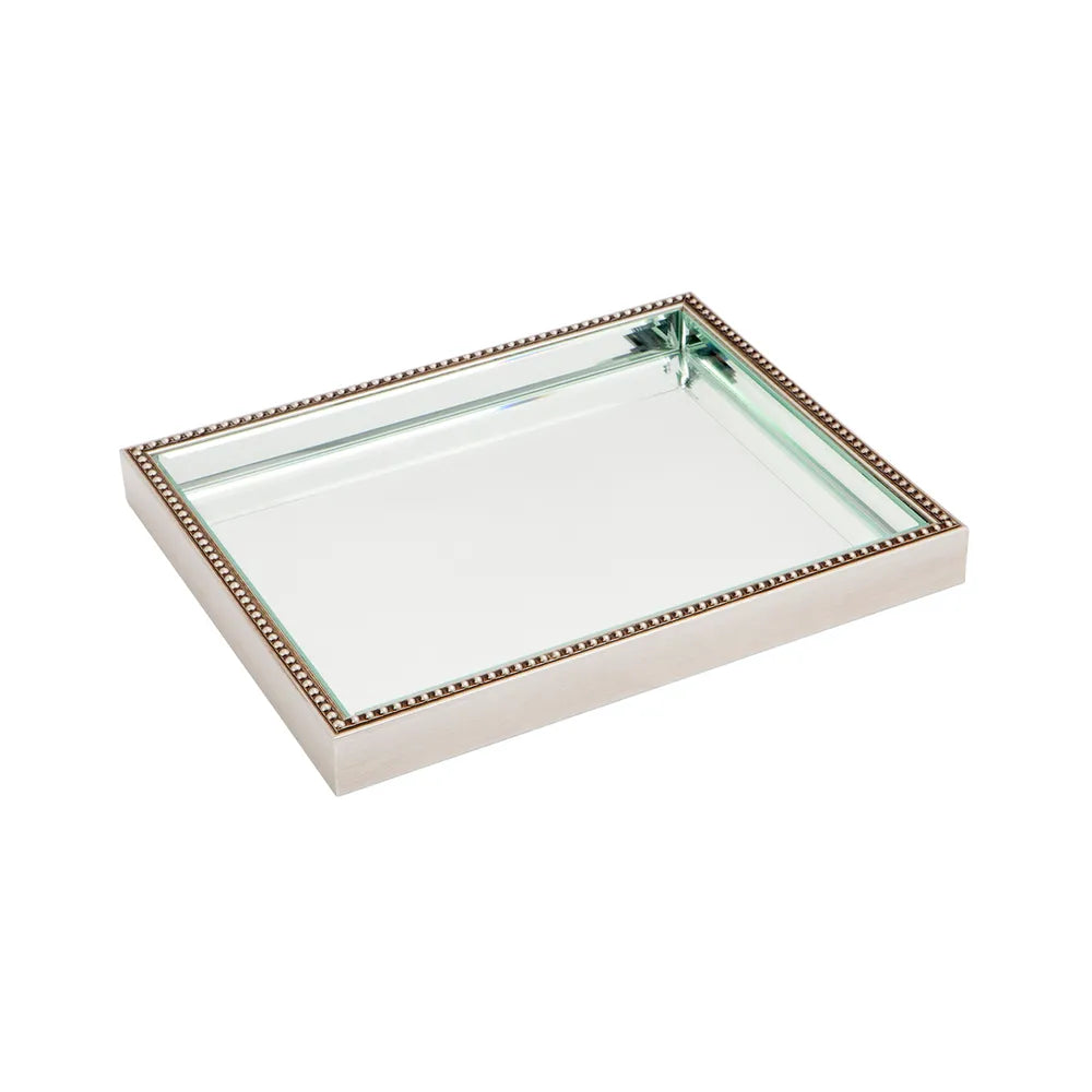 Zeta Mirror Tray - Large Antique Silver