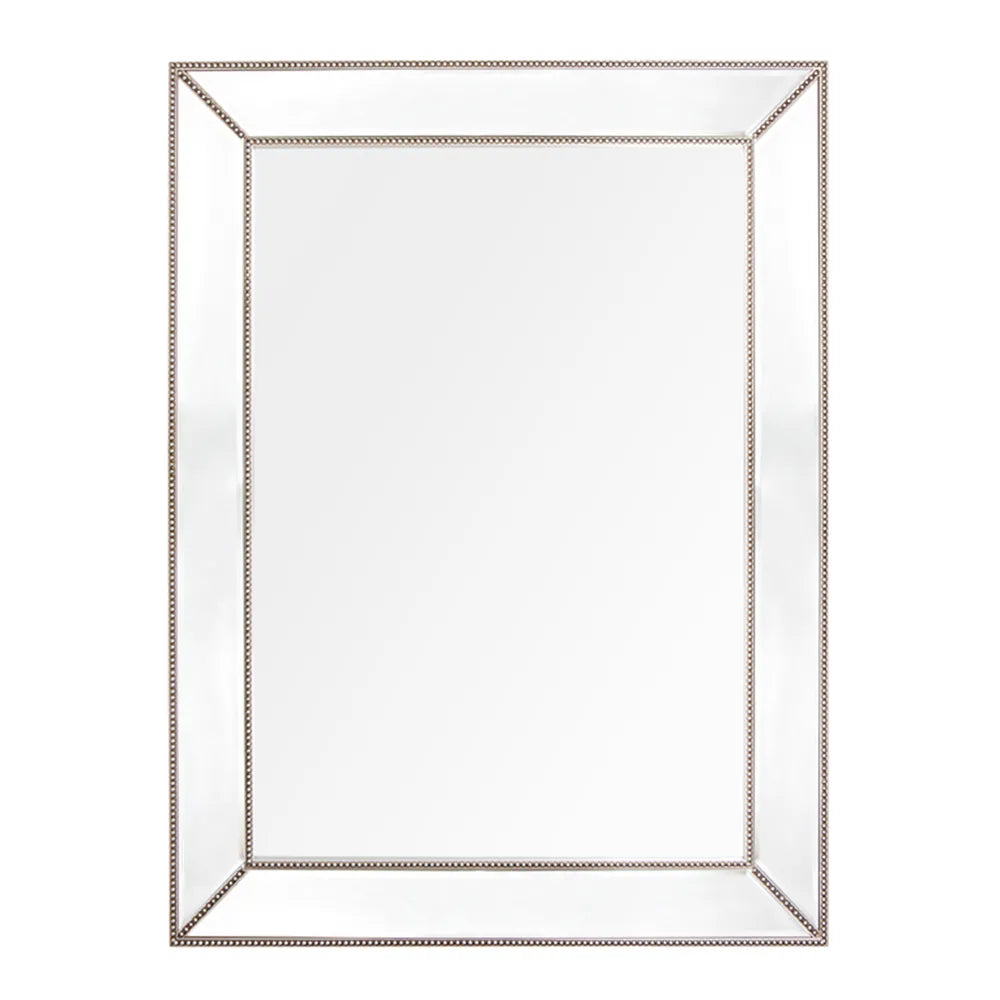 Zeta Wall Mirror - Large Antique Silver