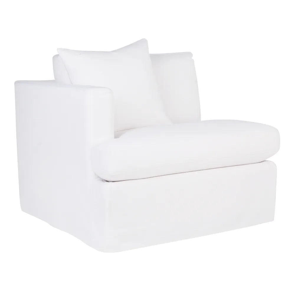 Birkshire Slip Cover Left Arm Facing Seat - White Linen