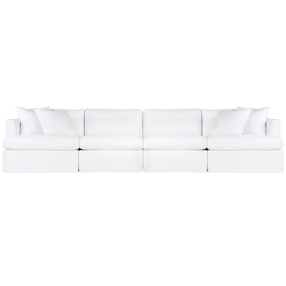 Birkshire Slip Cover Modular Sofa - White Linen Option 4
