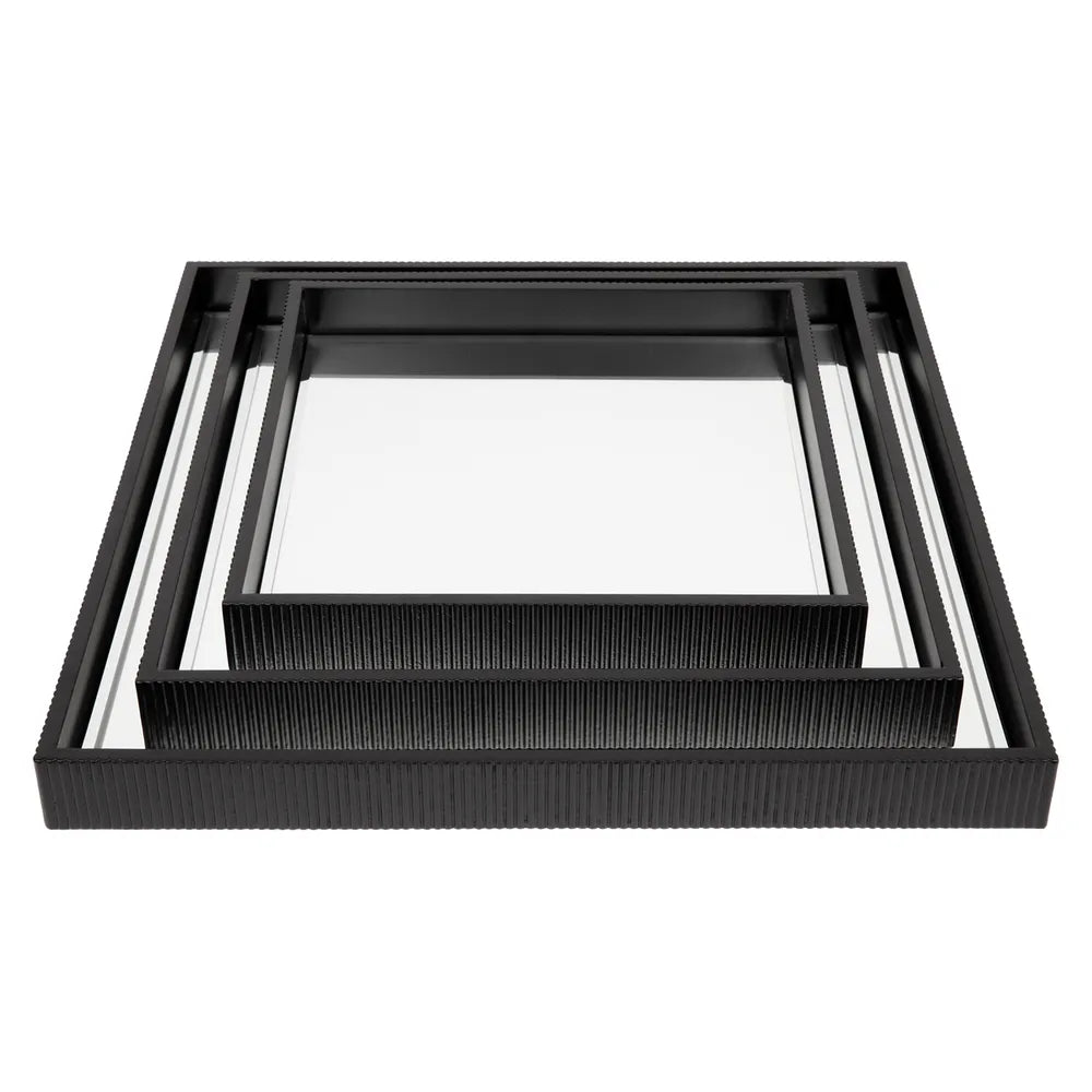 Miles Mirrored Tray - Medium Black