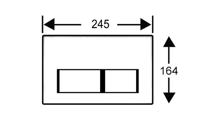 R&T Dual Flush Plate square Chrome