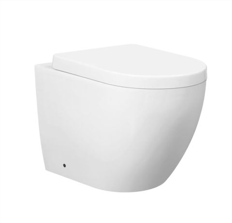 VOGHERA Rimless Wall Faced Floor White Toilet Pan with Cistern