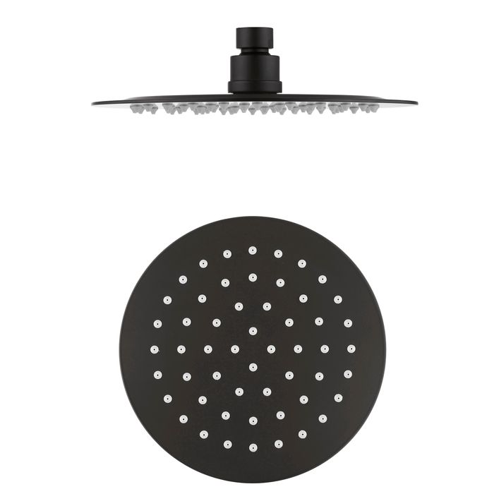 PAVIA Twin Shower Half Rail Top Inlet Round (200mm) - Brushed Gun Metal