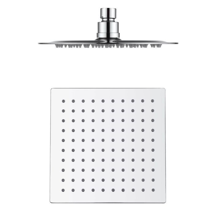 TARAN Twin Shower On Rail Top Inlet Square (250mm) - Chrome