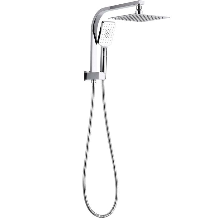 TARAN Twin Shower Half Rail Top Inlet Square (200mm) - Chrome