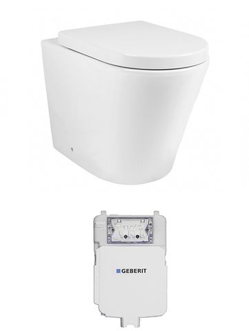 ALZANO Rimless Wall Faced Floor Toilet Pan - Matte White