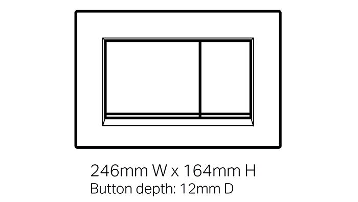 Geberit Sigma Push Plate Square Matte Black with Chrome Trim