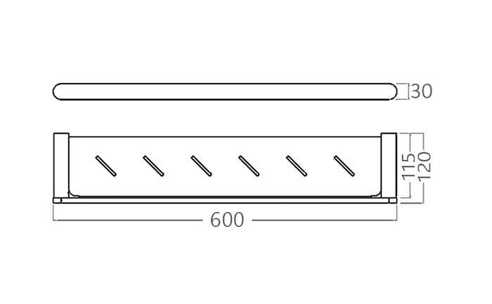VETTO Metal Shelf - Brushed Gold