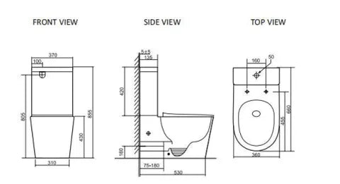RADIANT Rimless Matte Black Toilet Suite