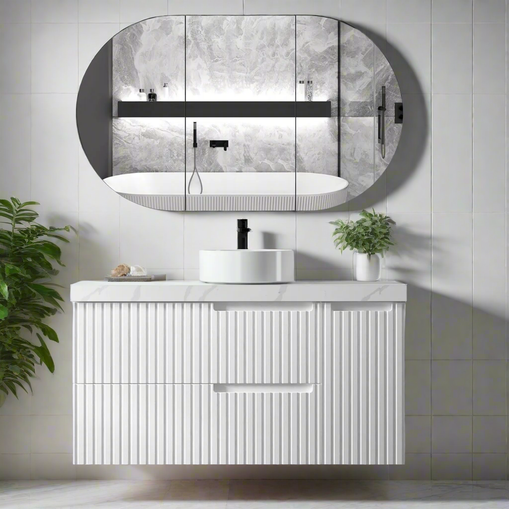 Vanity NOOSA Wall Hung 1200mm Satin White