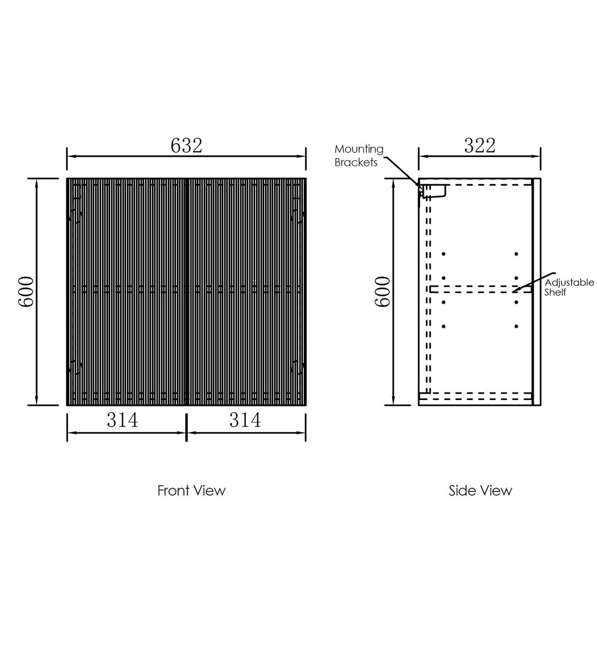 BURLEIGH White Laundry Cabinet Set 1715x600x2100mm (Style A)