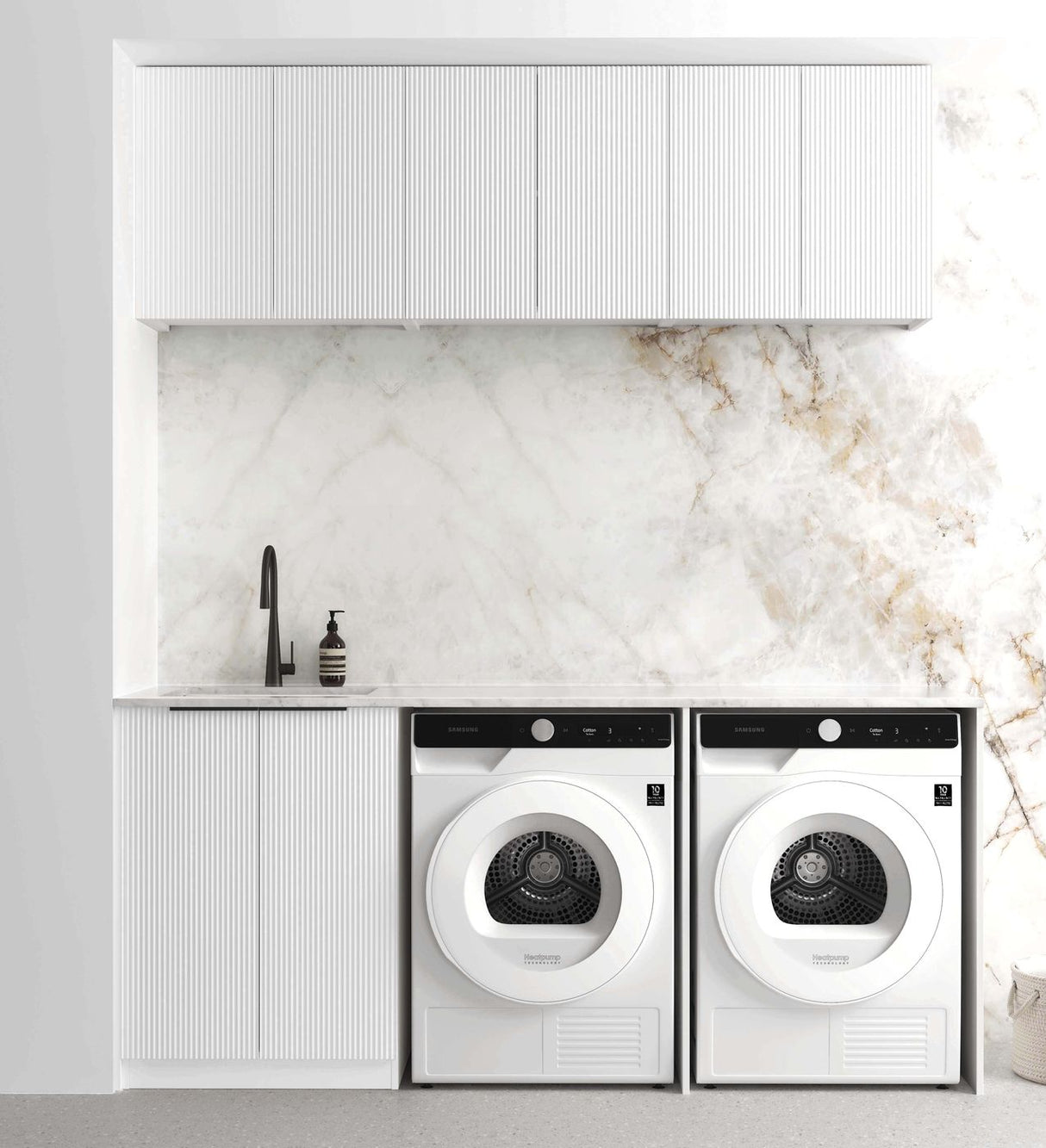 BURLEIGH White Laundry Cabinet Set 1960x600x2100mm (Style A)