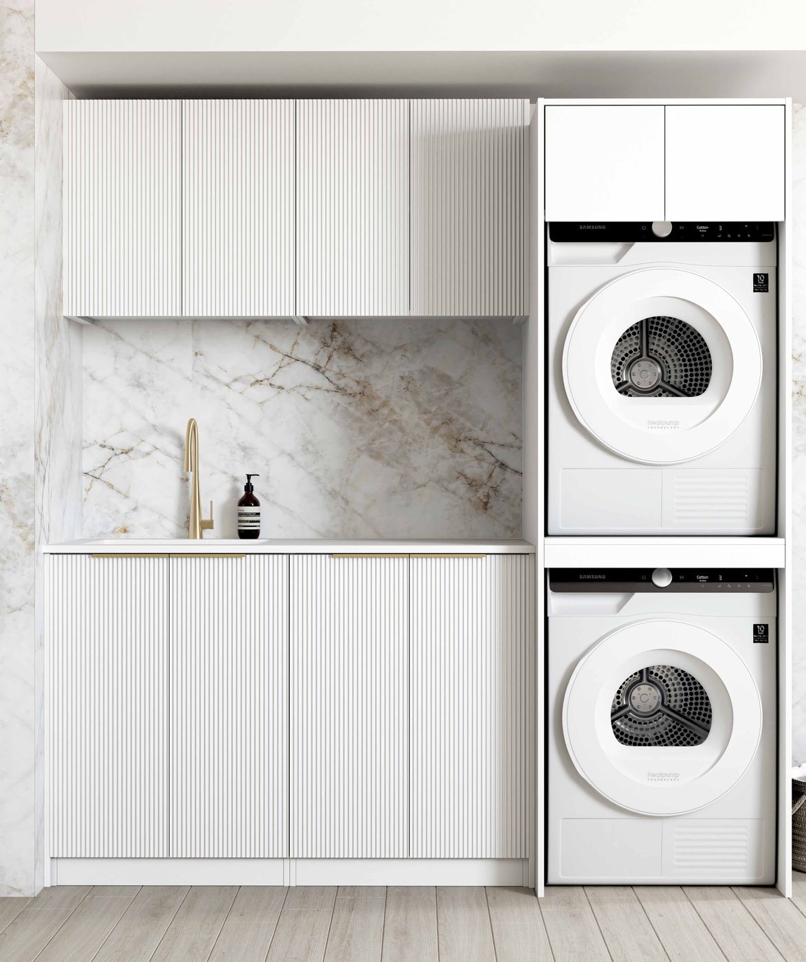 BURLEIGH White Laundry Cabinet Set 1960x600x2100mm (Style C)