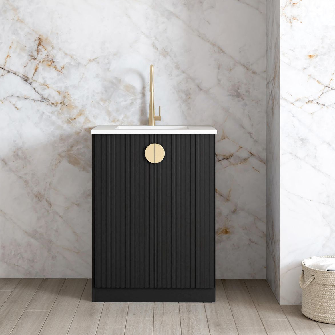 Marlo Black Mini Laundry Cabinet-650mm (Style A)