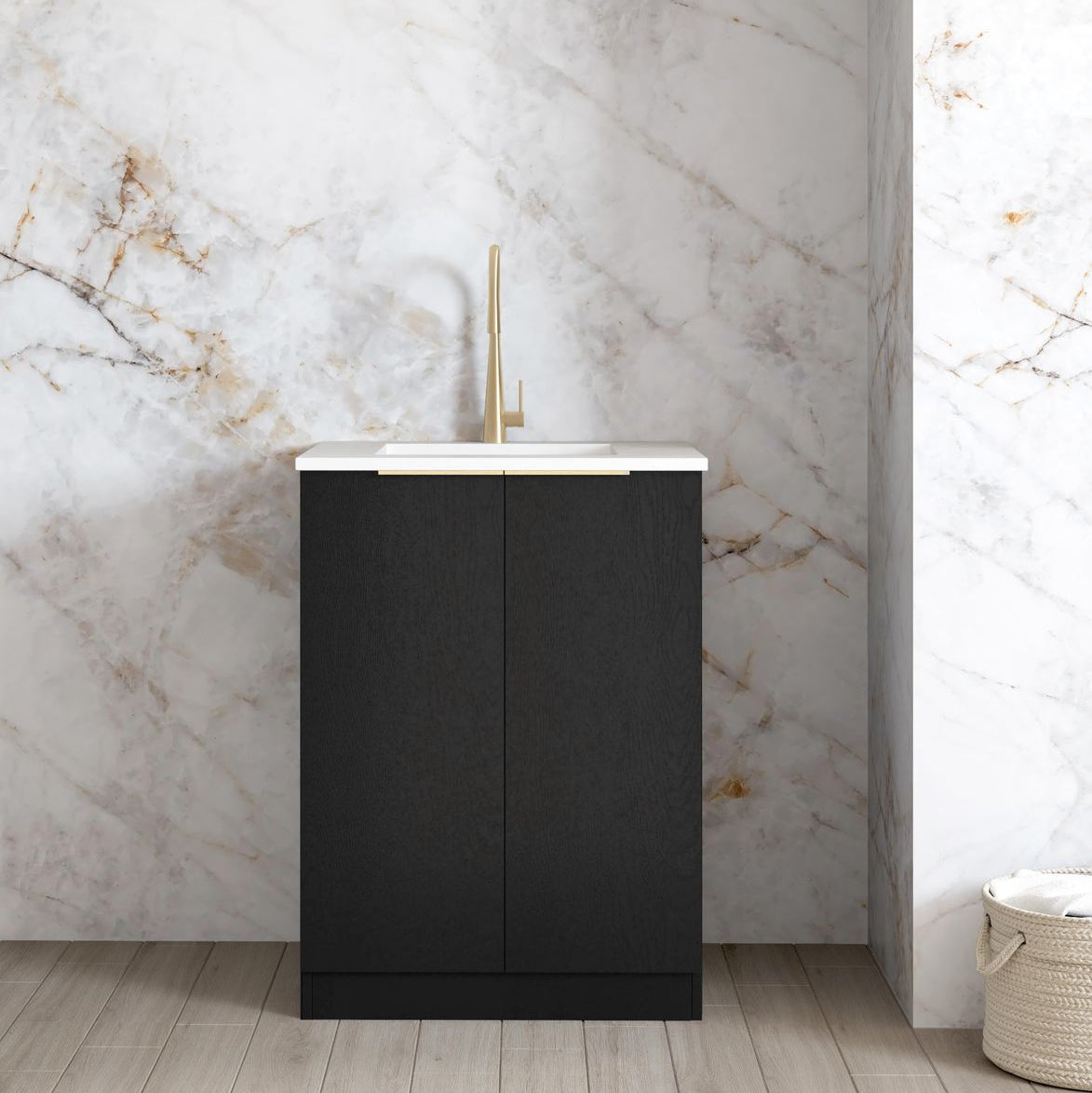 Byron Black Oak Mini Laundry Cabinet-650mm (Style A)