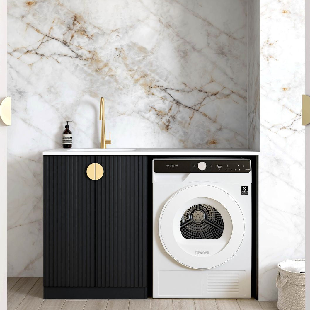 Marlo Black Base laundry Cabinet Set 1300x600x900mm