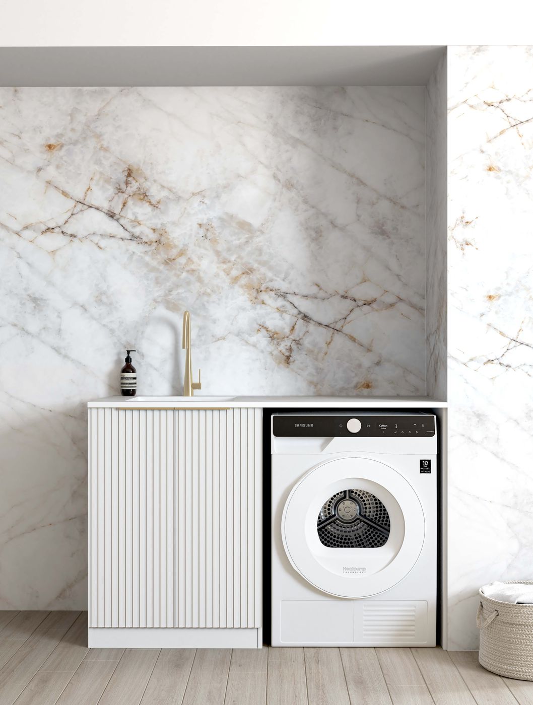 Noosa White Base laundry Cabinet Set 1300x600x900mm