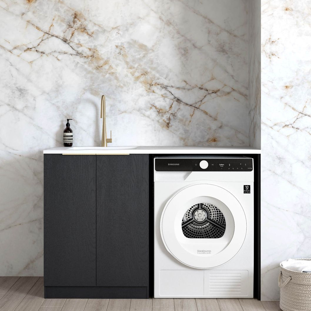 Byron Black Oak Base laundry Cabinet Set 1300x600x900mm