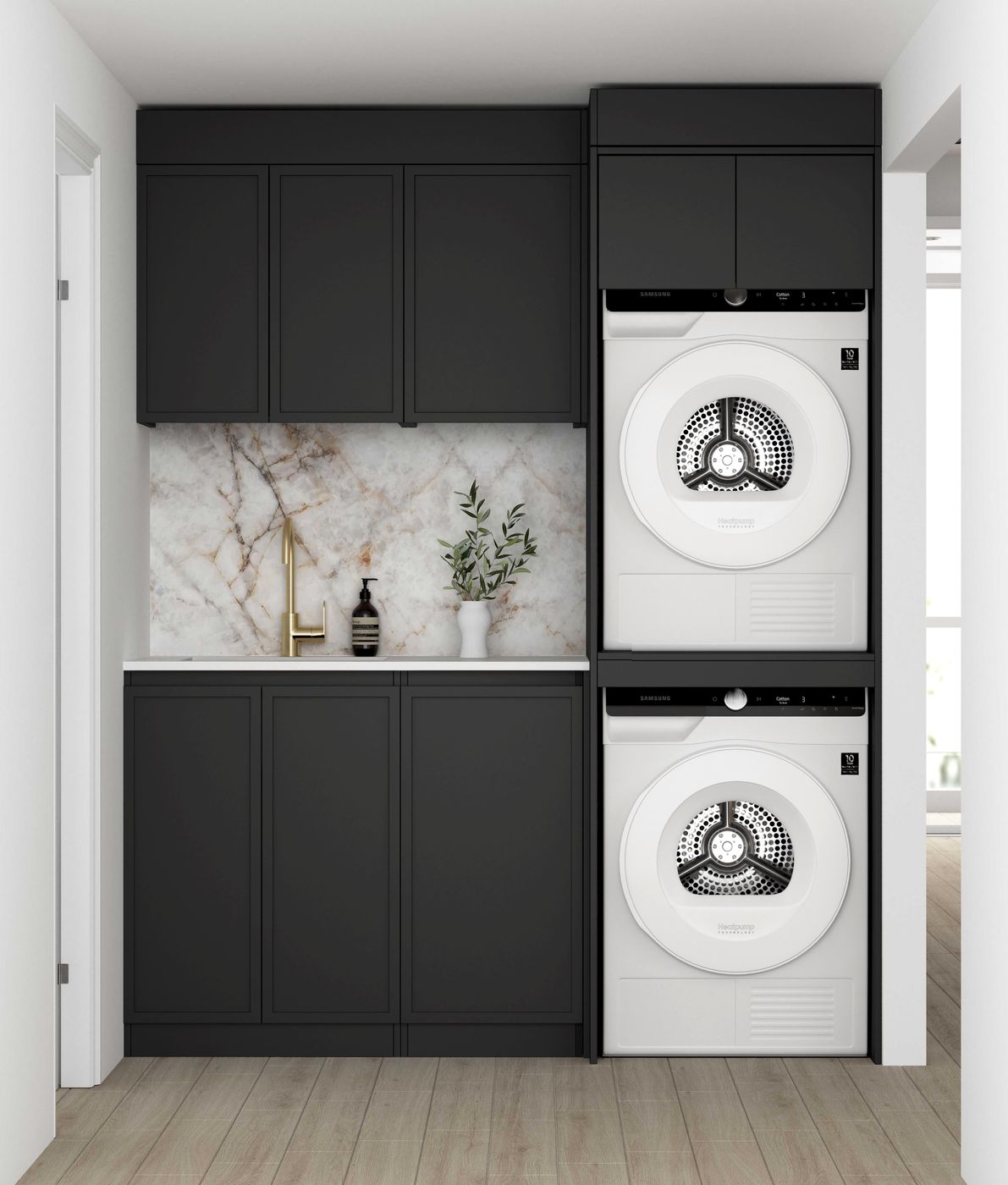 Hampshire Black Laundry Set 1715x600x2100 (Set C)