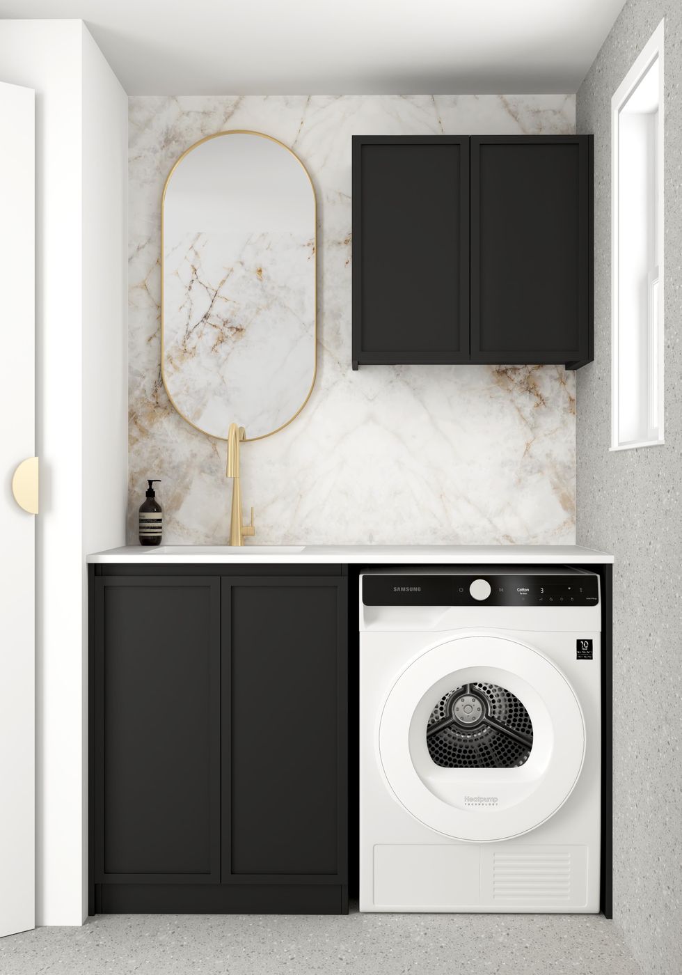 Hampshire Black Laundry Set 1305x600x2100 (Set A)