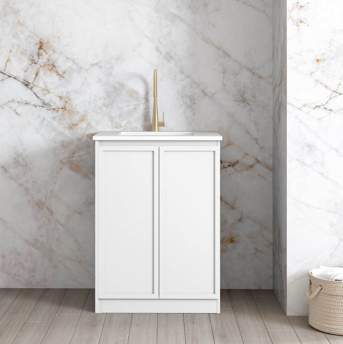Hampshire White Mini Laundry Cabinet-650mm (Style A)