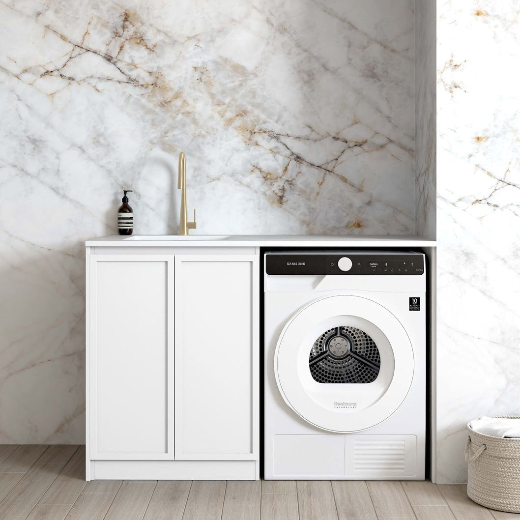 Hampshire White Base Laundry Cabinet Set 1300x600x900mm