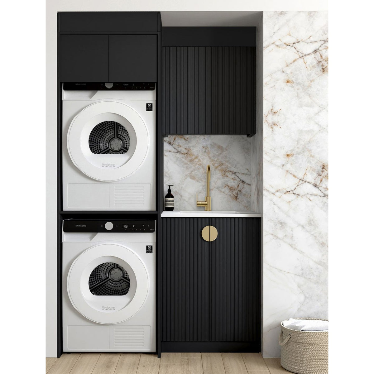 Marlo Black Cabinet Laundry Set 1305x600x2100 (Style C)