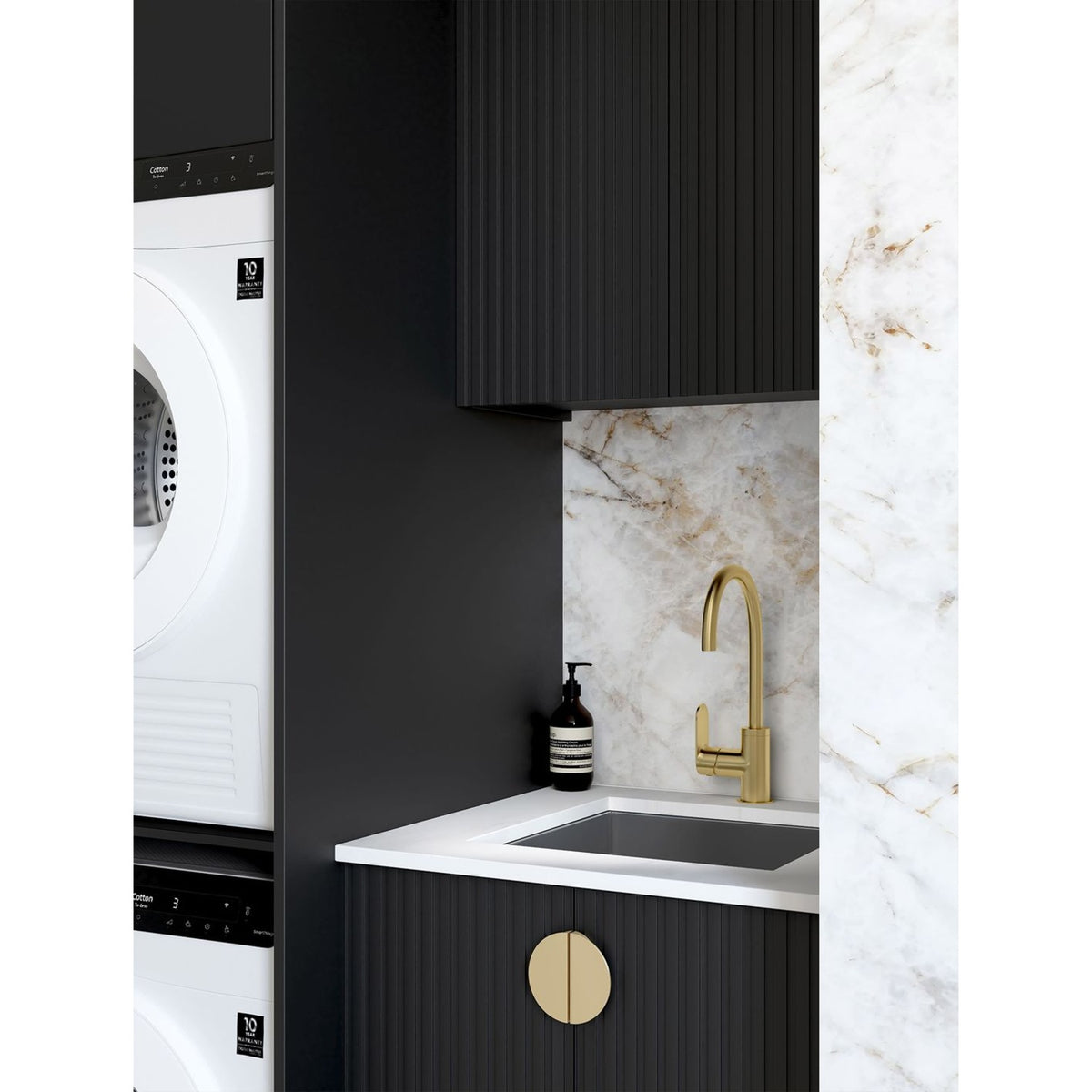 Marlo Black Cabinet Laundry Set 1305x600x2100 (Style C)