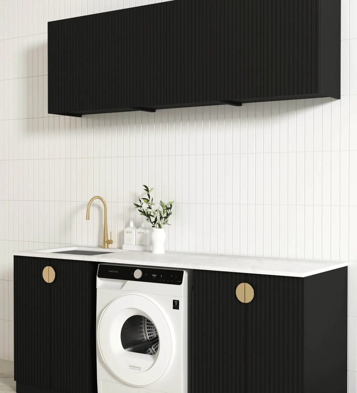 Marlo Black Laundry Set 1960x600x2100 (Style B)