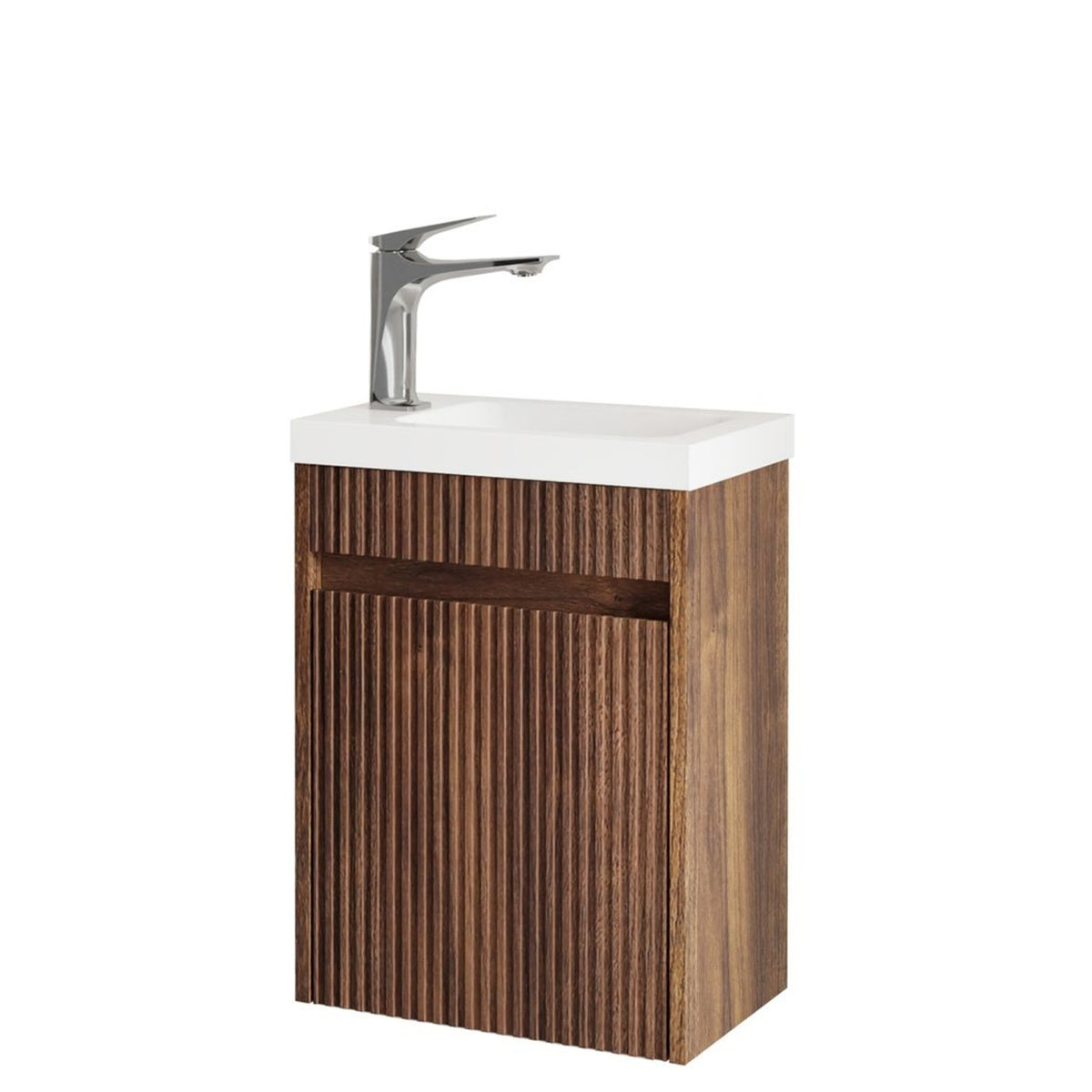 Otti Mini Ensuite Fluted Vanity 400mm (Sable Walnut)