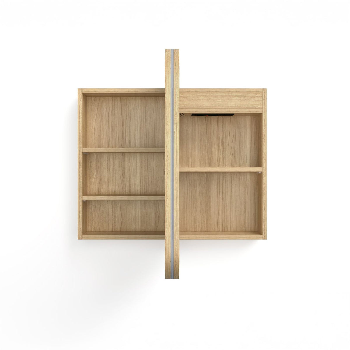 NEWPORT Natural Oak Front-Lit LED Soft Square Shaving Cabinet (Optional Sizes)