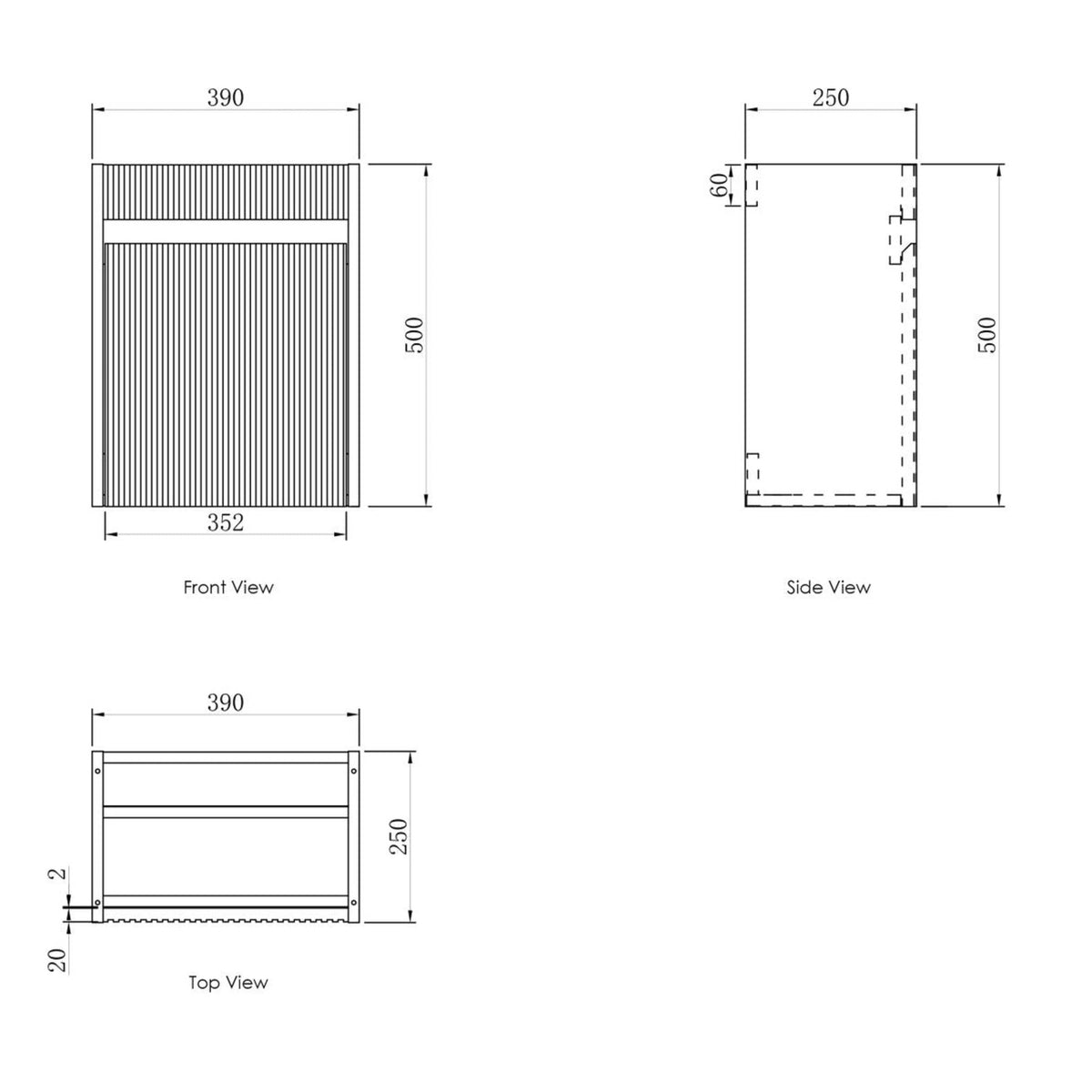 Otti Mini Ensuite Fluted Vanity 400mm (Matte White)