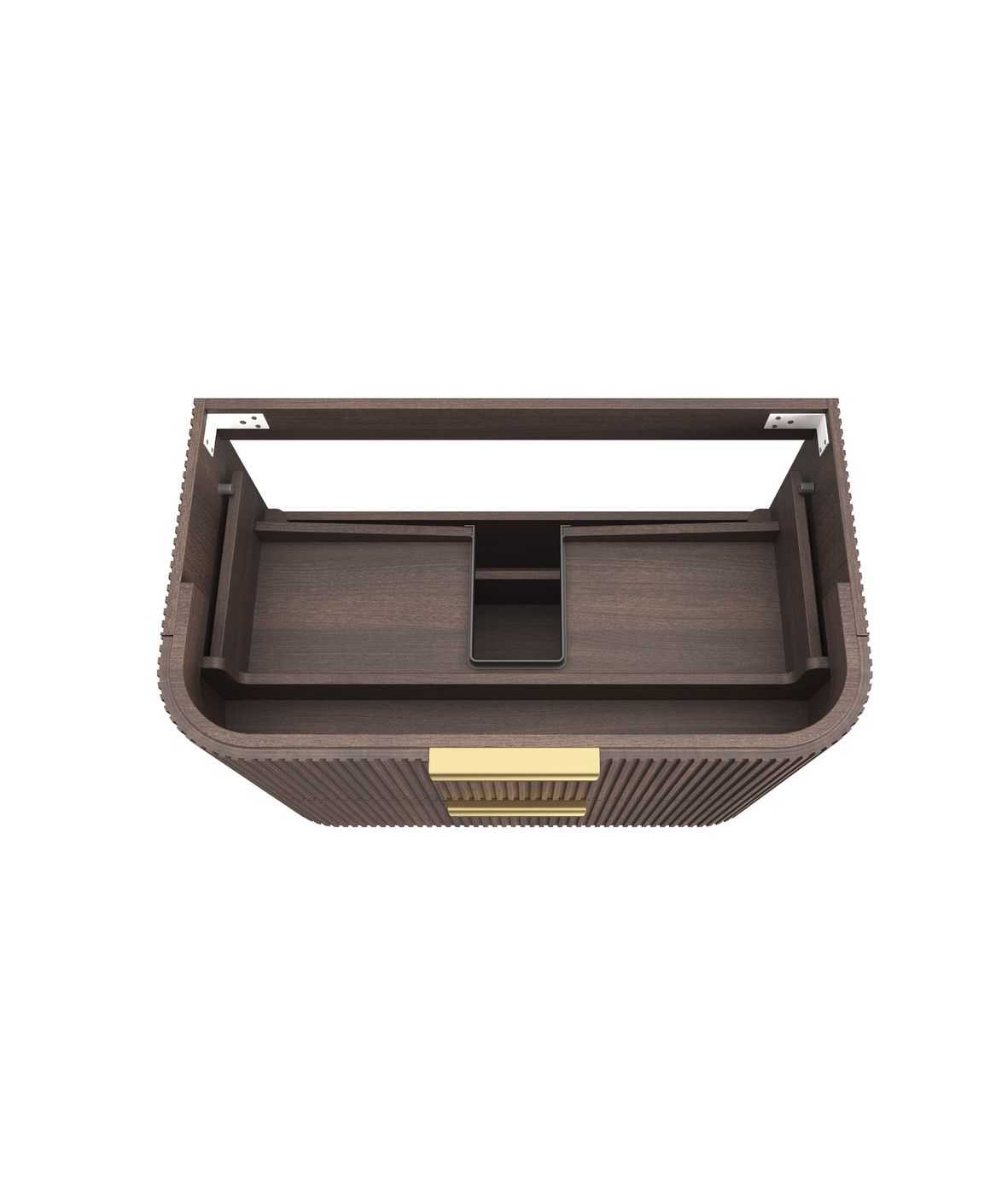 HAVANA Wall Hung Fluted Curve Vanity Sable Walnut (All Sizes)