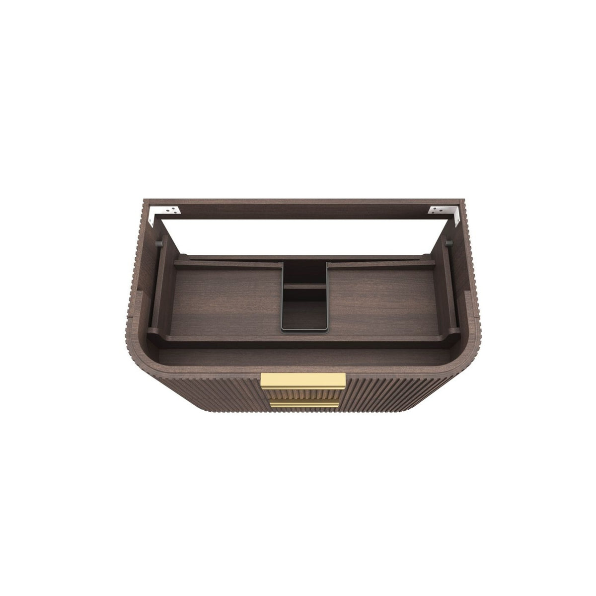 HAVANA Wall Hung Fluted Curve Vanity Sable Walnut (All Sizes)