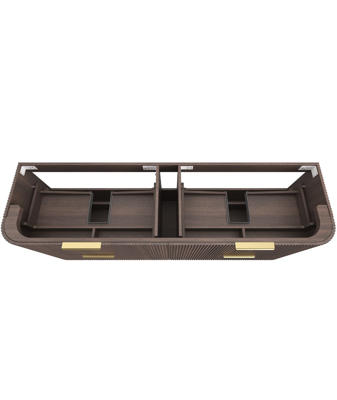HAVANA Wall Hung Fluted Curve Vanity Sable Walnut (All Sizes)