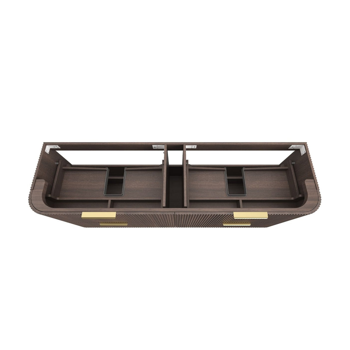 HAVANA Wall Hung Fluted Curve Vanity Sable Walnut (All Sizes)