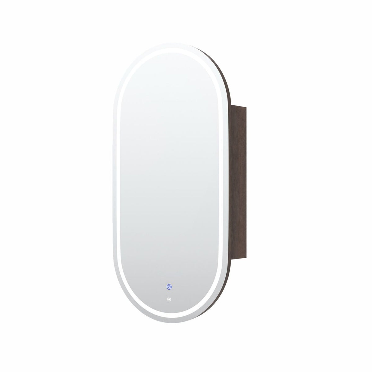 NOOSA Sable Walnut Front-Lit LED Oval Shaving Cabinet (W450xH900mm)