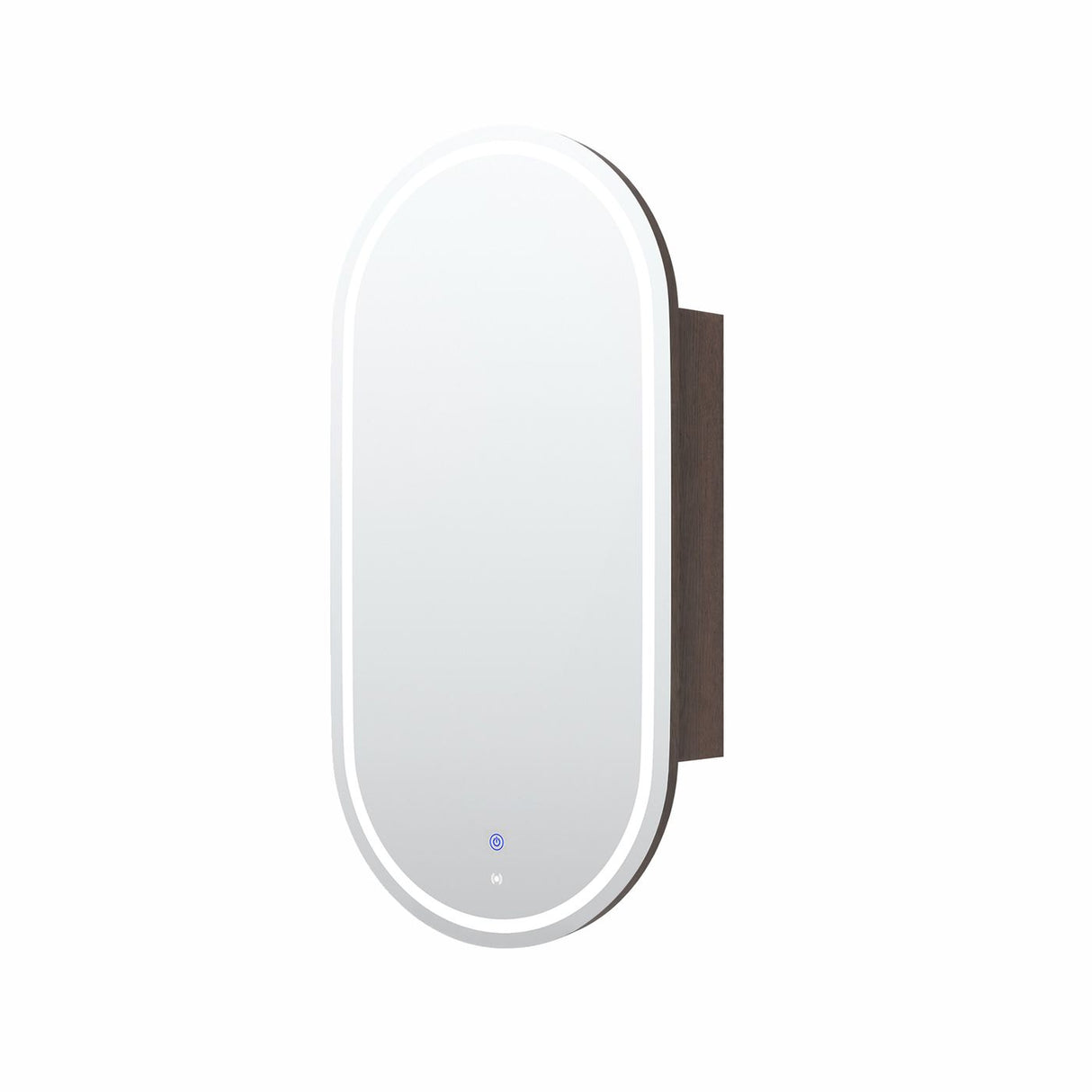 NOOSA Sable Walnut Front-Lit LED Oval Shaving Cabinet (W450xH900mm)