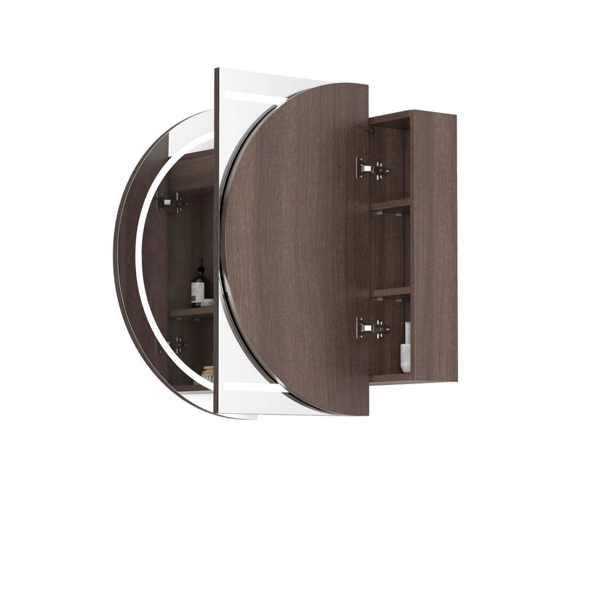 COOGEE Sable Walnut Front-Lit LED Oval Shaving Cabinet (900/1200/1500/1800mm)