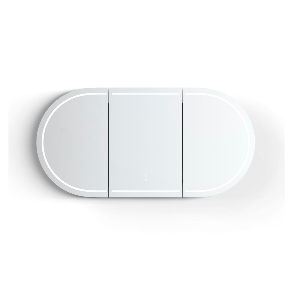 COOGEE Sable Walnut Front-Lit LED Oval Shaving Cabinet (900/1200/1500/1800mm)